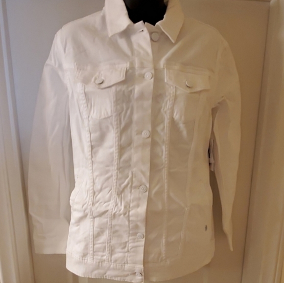 NWT Small LULAROE Jaxon denim JACKET White - Picture 1 of 4